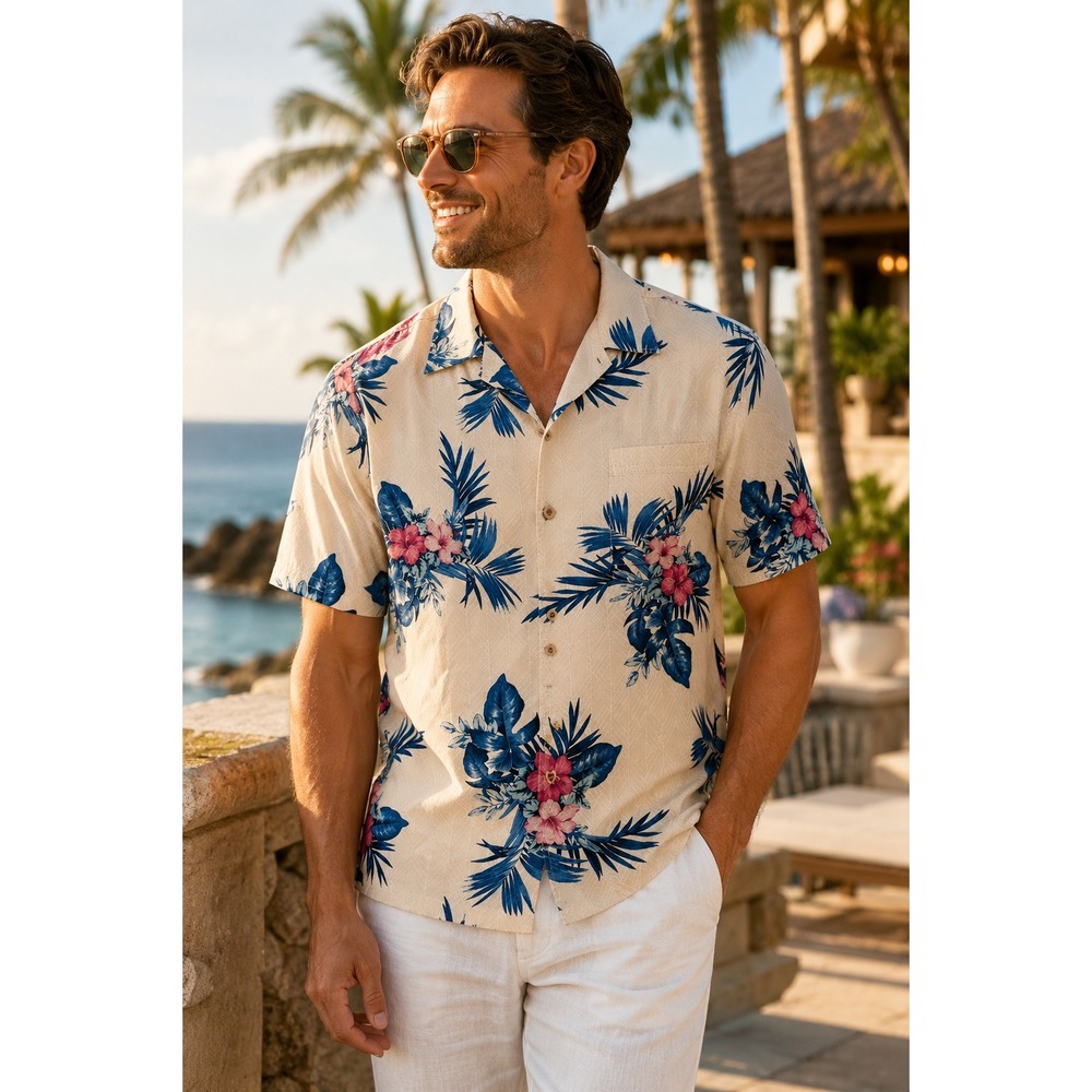 Tommy Bahama 100% Silk Hawaiian Camp Shirt Resort Cruise Tropical Mens XL